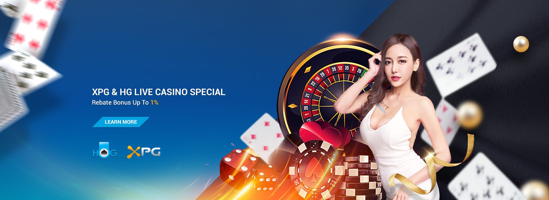 iBET Online Casino Promotion-XPG & HG Live Casino Special, Rebate Bonus Up To 1%!